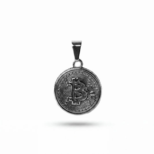 Bit-coin Pendant (Silver)