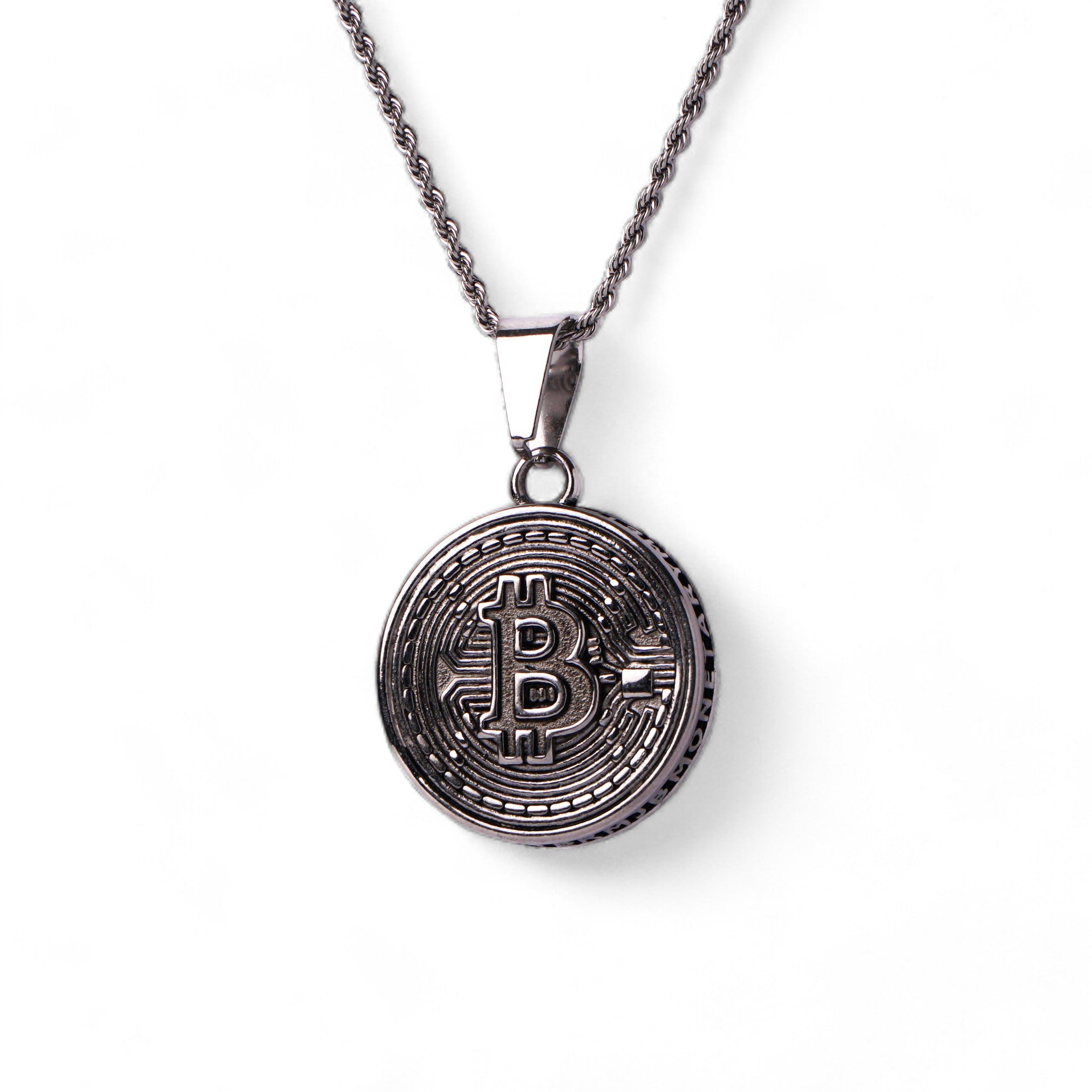 Bit-coin Pendant (Silver)