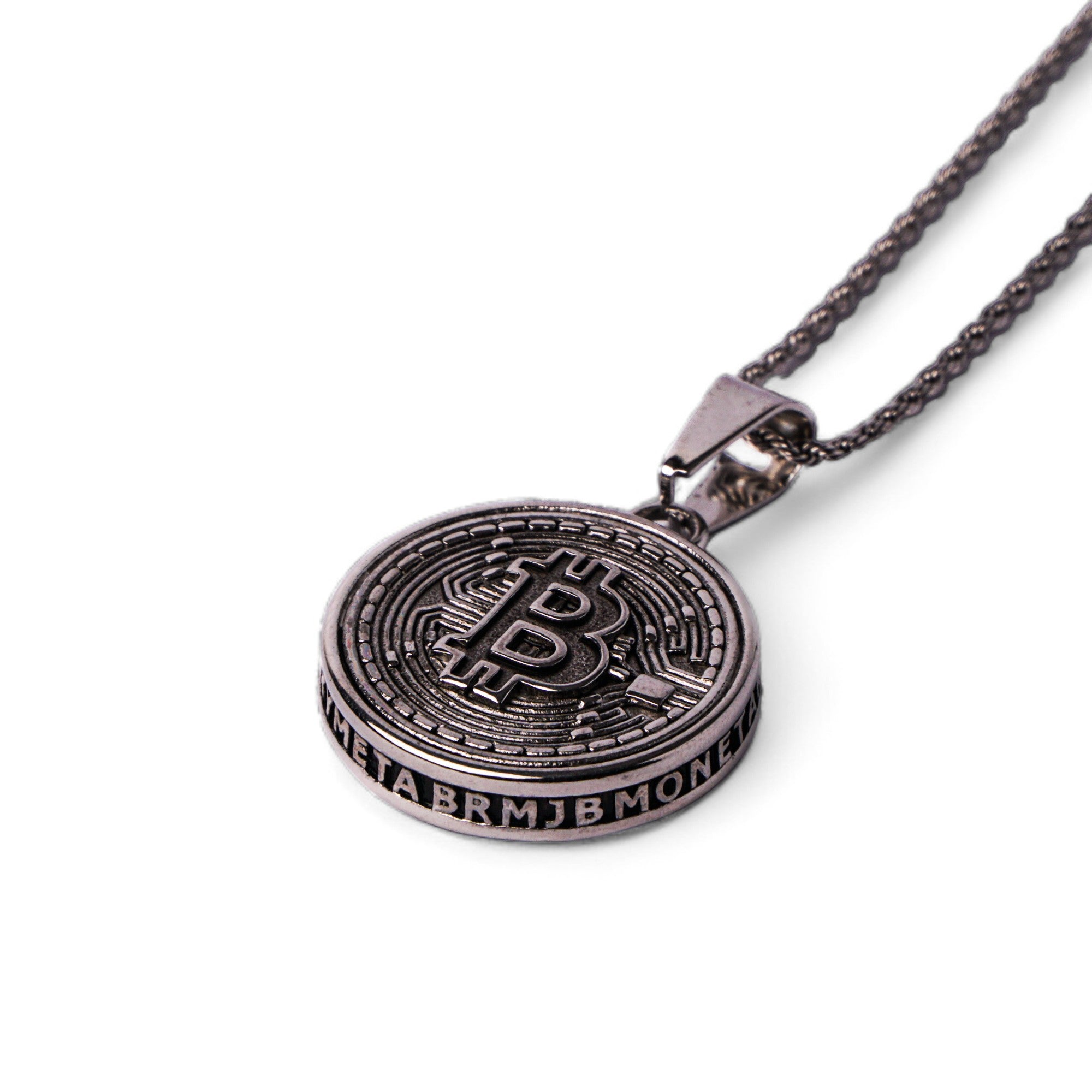 Bit-coin Pendant (Silver)