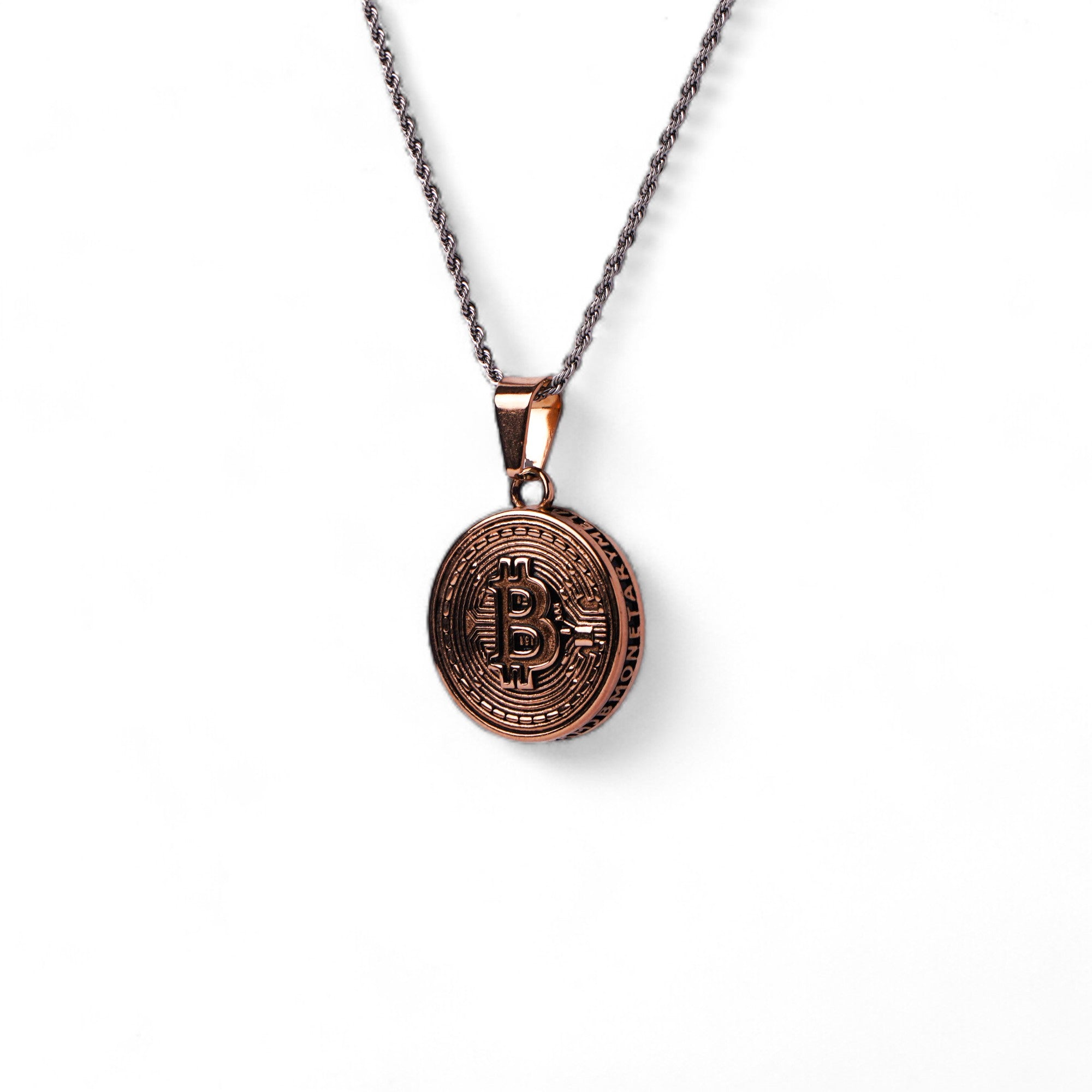 Bit-coin Pendant (Rose Gold)