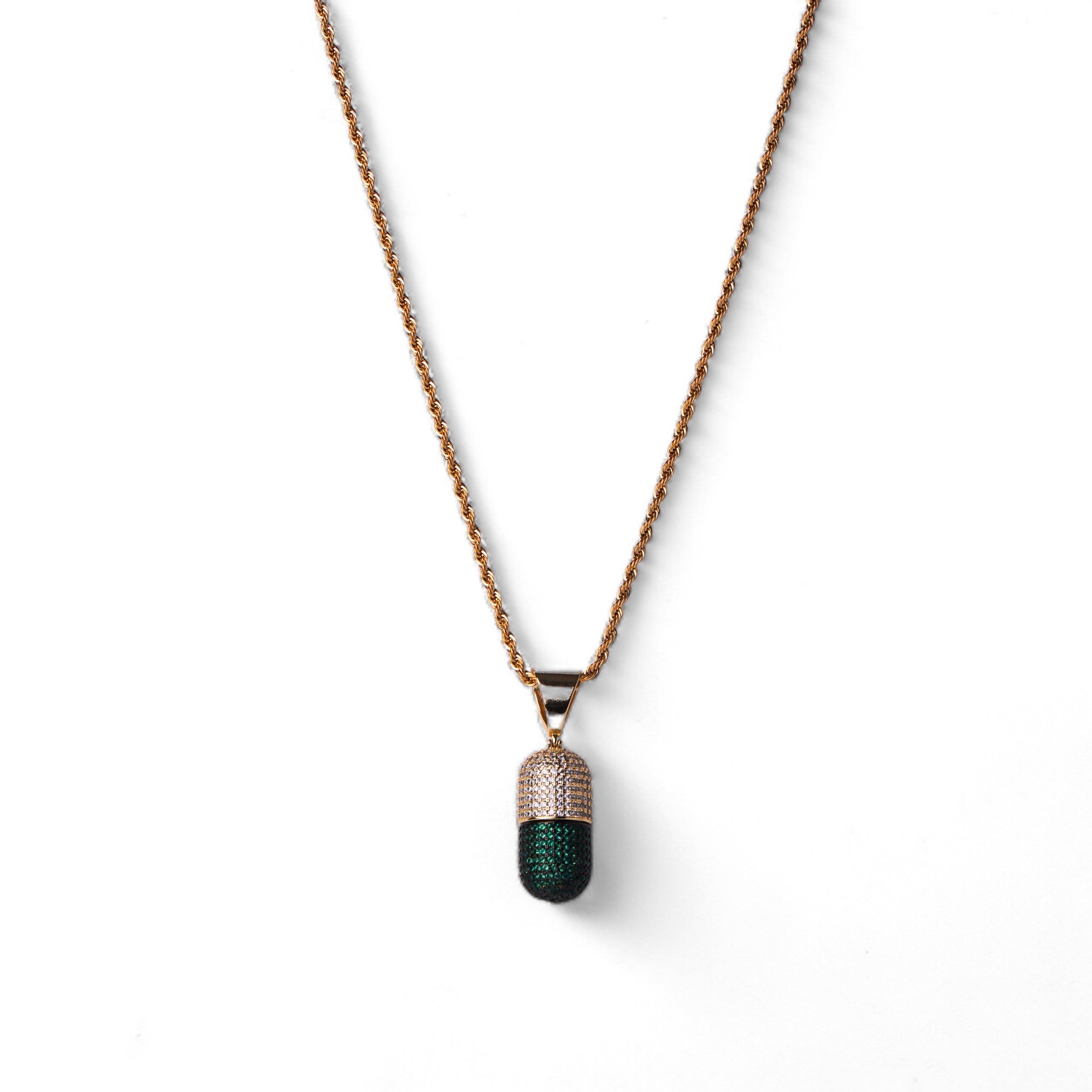 Iced Green Pill Pendant LVRG