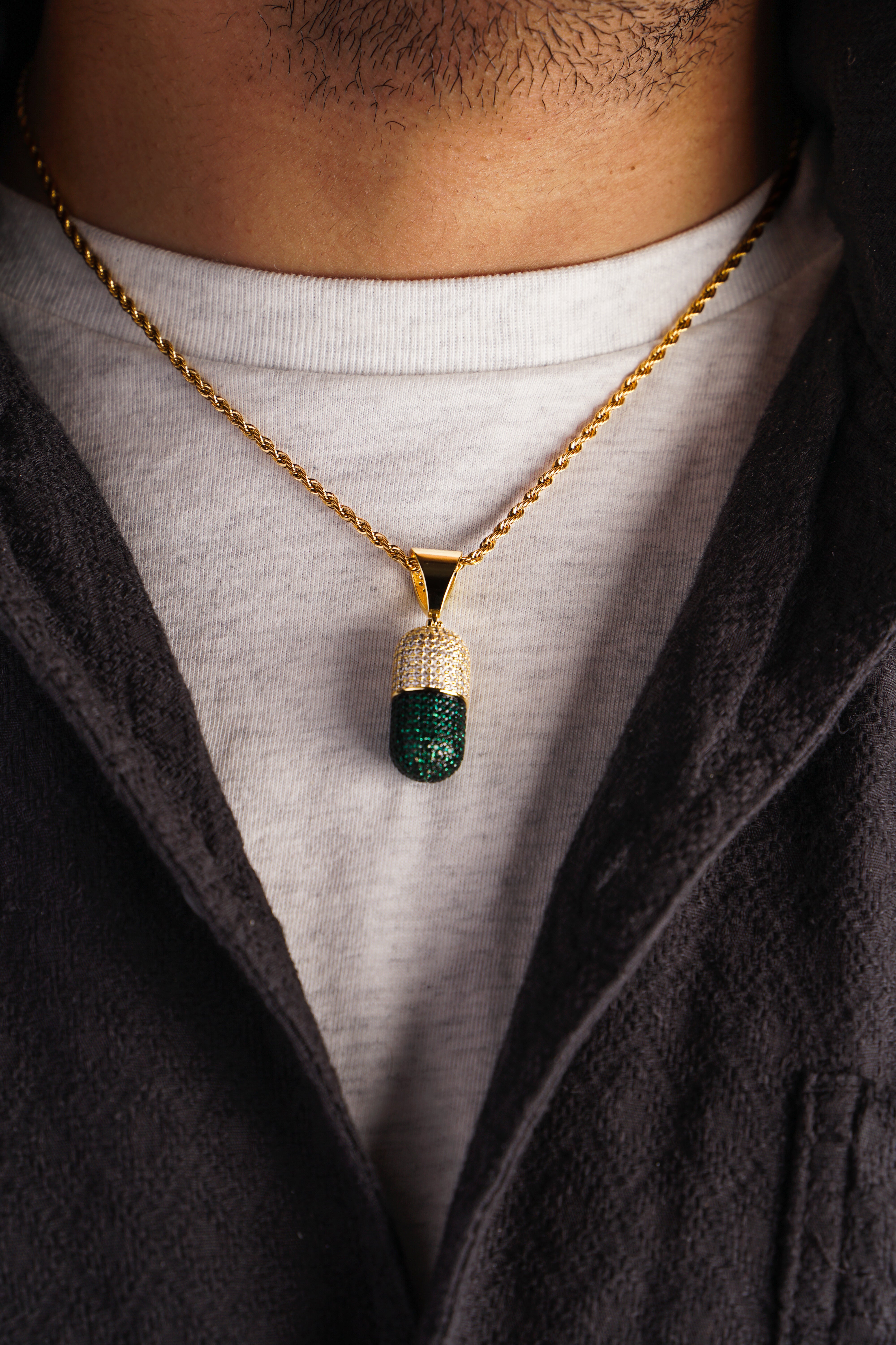 Iced Green Pill Pendant LVRG