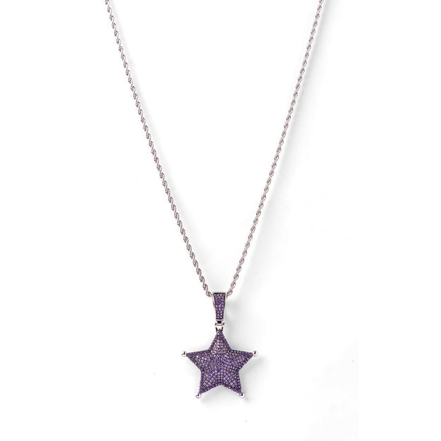 Iced Out Star Pendant (purple)