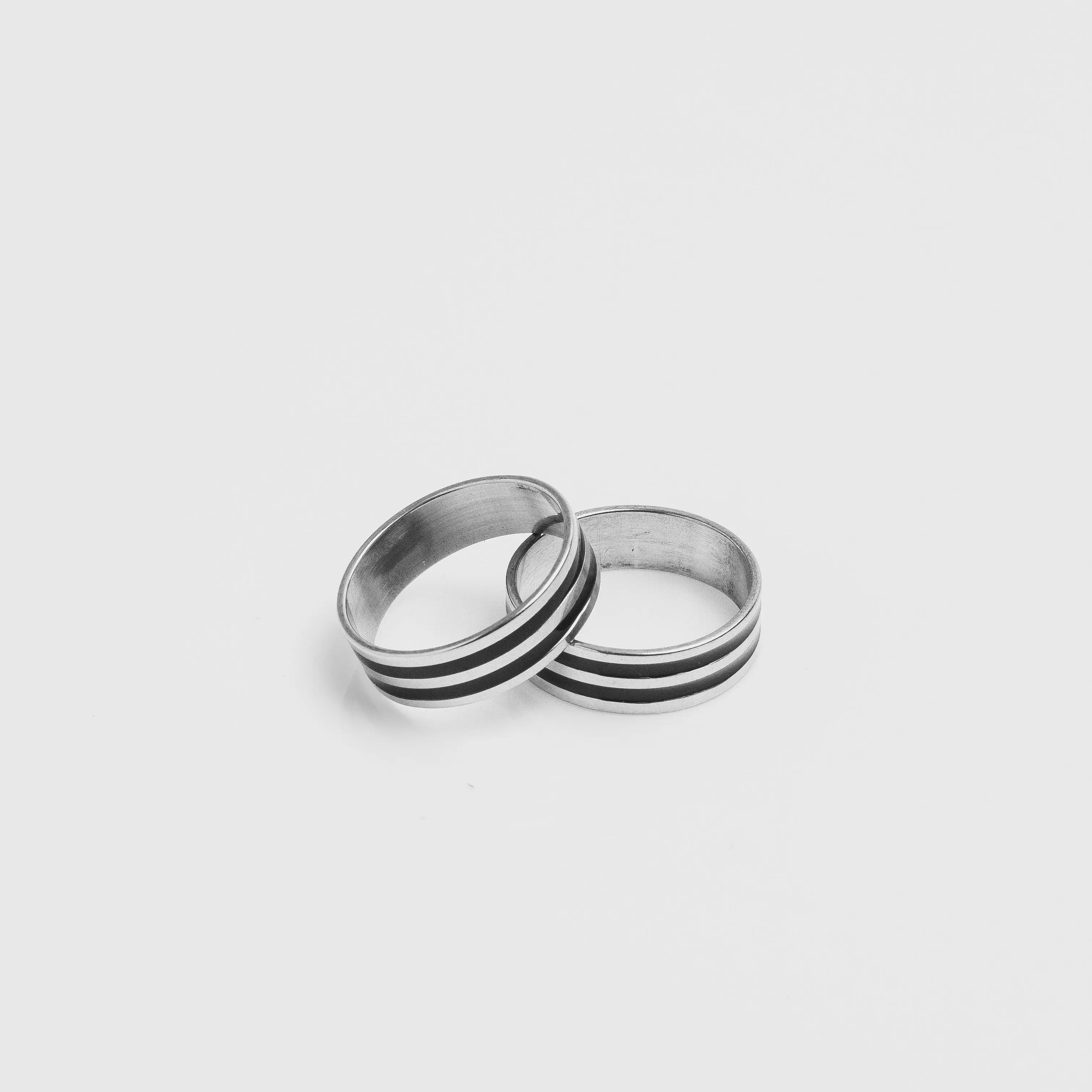 Double Striped Silver Ring LVRG