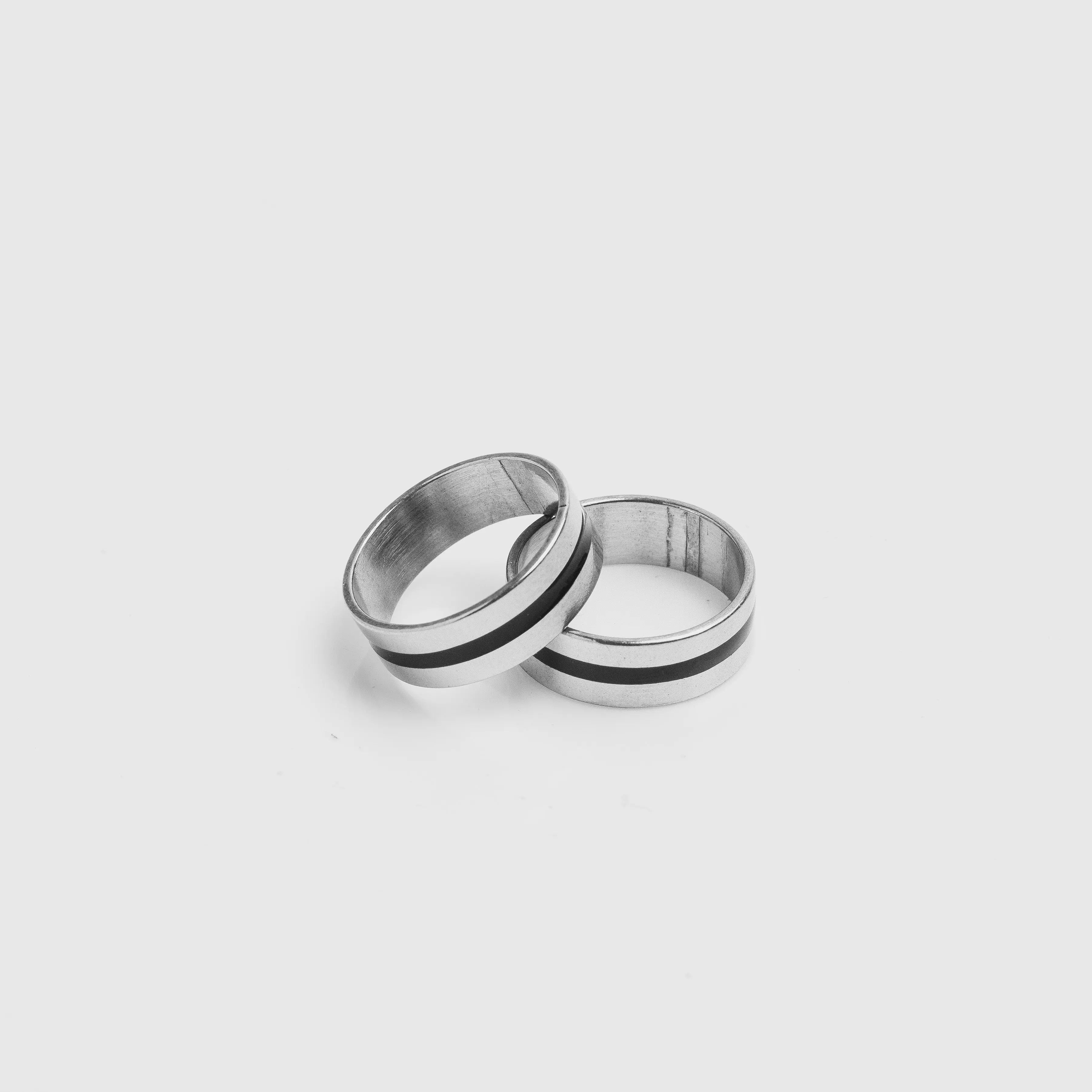 Single Striped Silver Ring LVRG