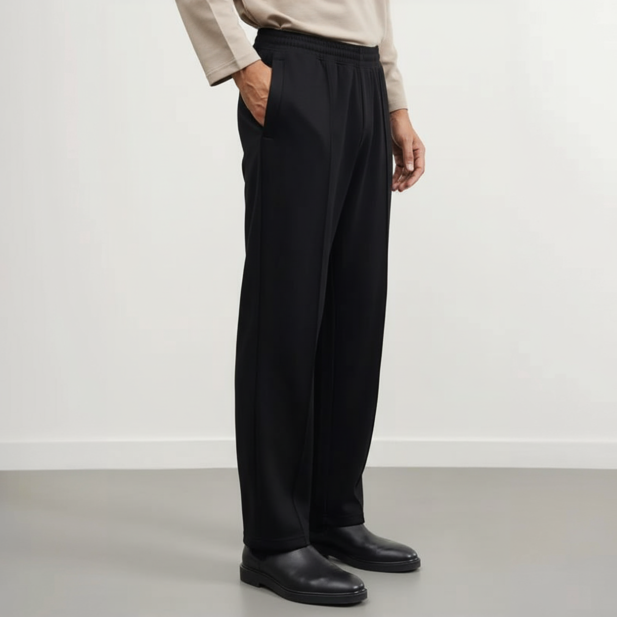 Straight Pleated Pants