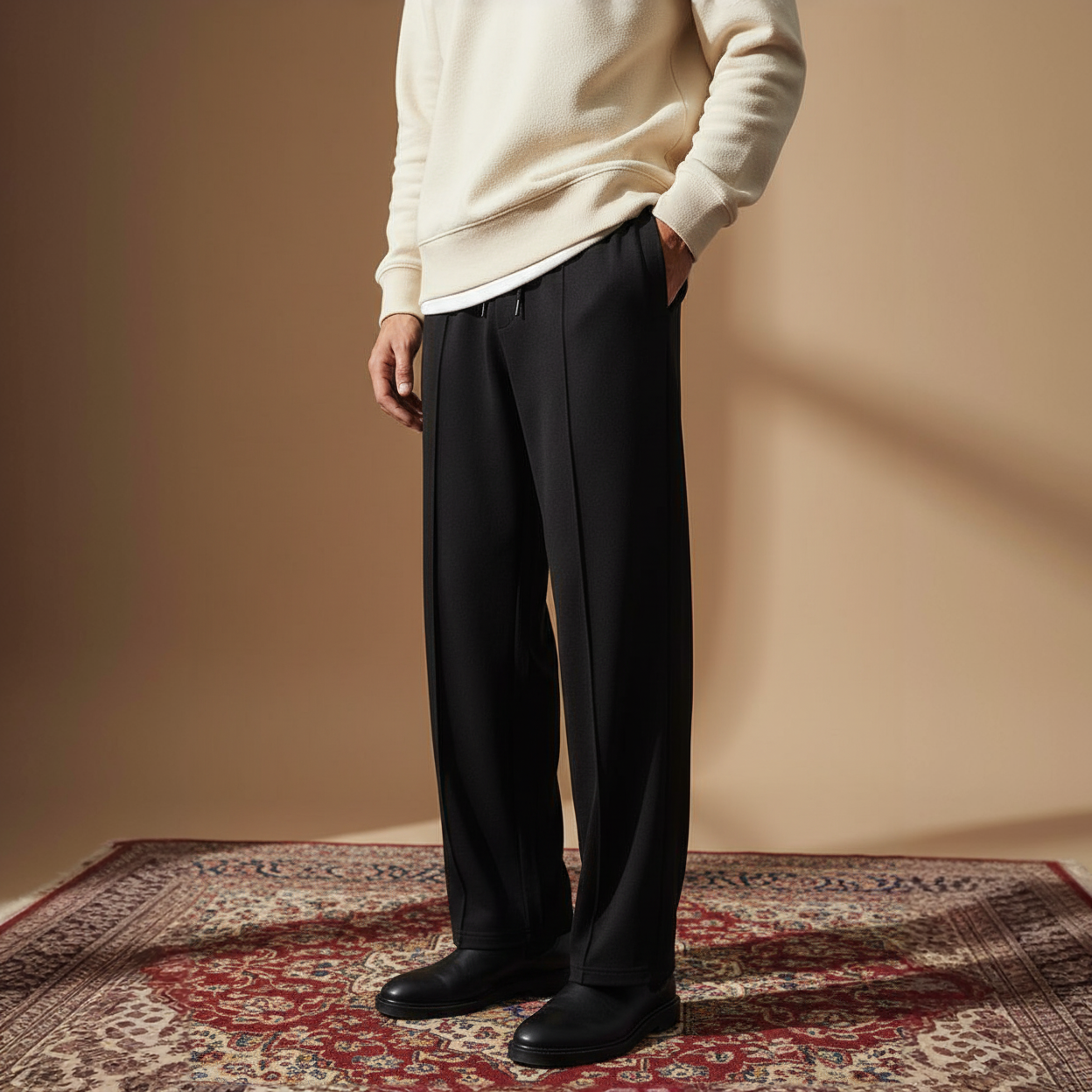 Straight Pleated Pants