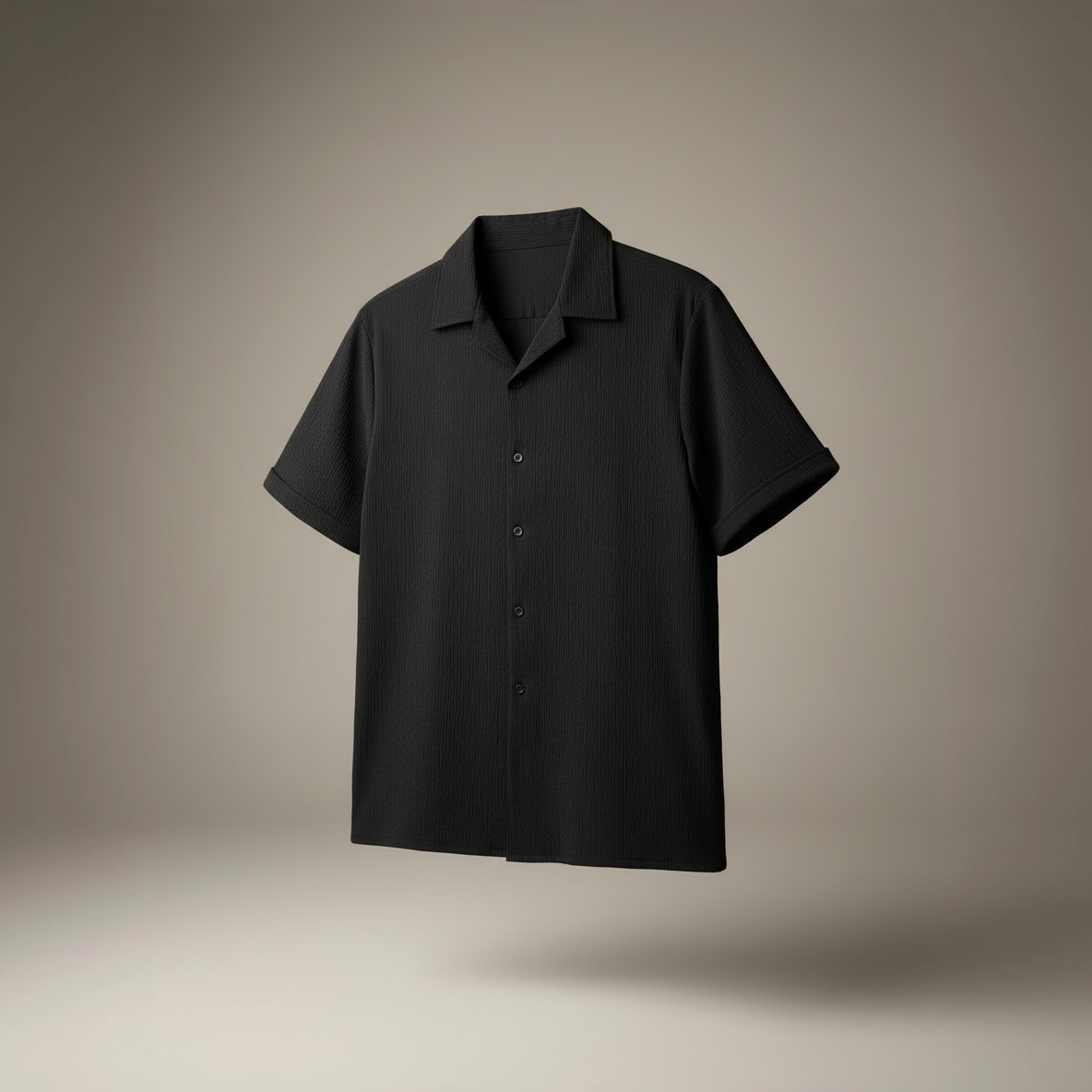 Crinkle Noir Cuban shirt